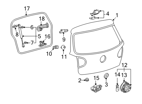 2012 Volkswagen GTI Gate & Hardware Diagram