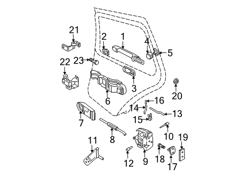 2001 Volkswagen Jetta Rear Door Diagram 3