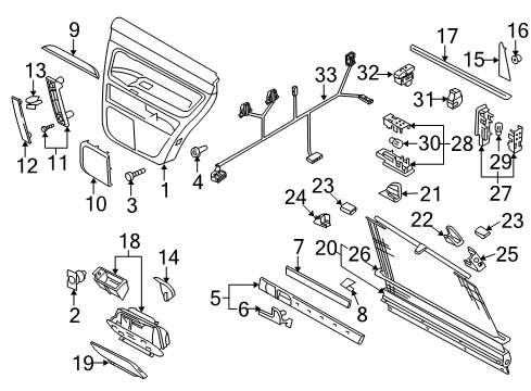 2008 Volkswagen Touareg Interior Trim - Rear Door Diagram