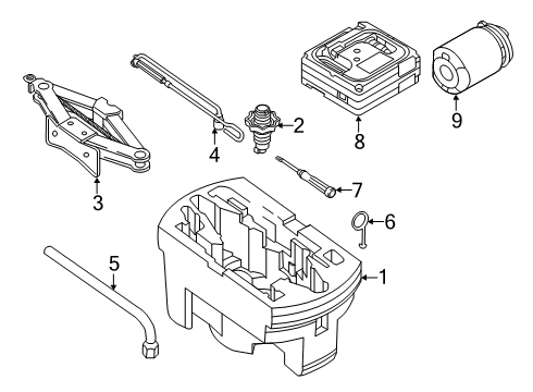 2020 Volkswagen Passat Tool Compartment Diagram for 561-012-115-A