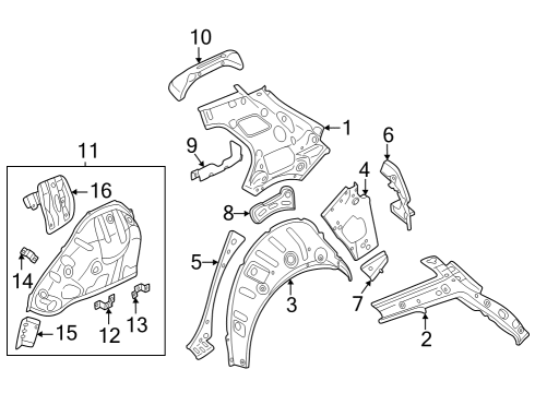 2025 Volkswagen Golf R Inner Structure - Quarter Panel