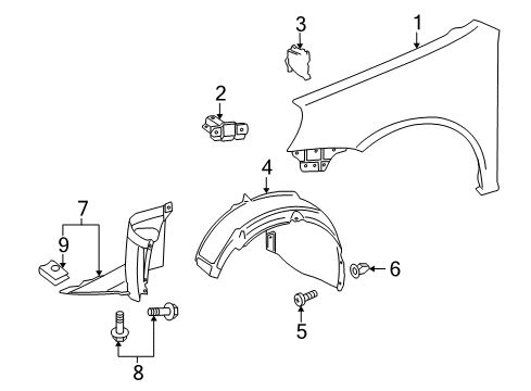 2007 Volkswagen Rabbit Fender & Components