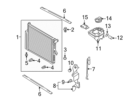 2004 Volkswagen Touareg Radiator & Components Diagram 4