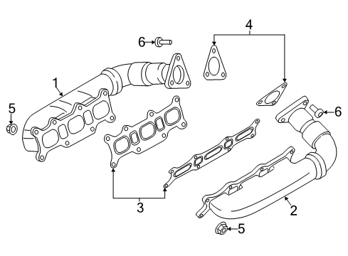 2013 Volkswagen Touareg Exhaust Manifold Diagram for 059-253-033-BP