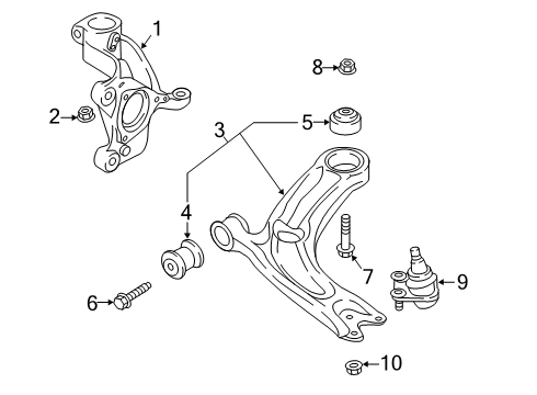 2020 Volkswagen Jetta Front Suspension Components Diagram 2