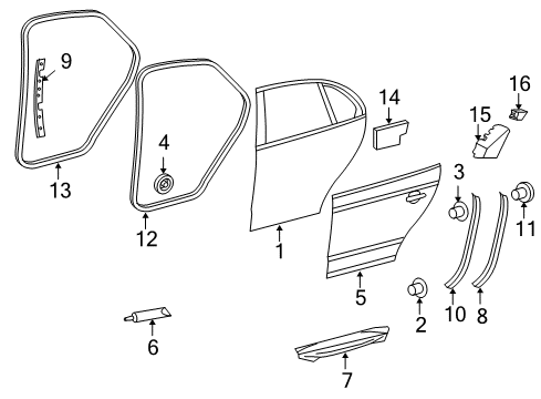 2009 Volkswagen Jetta Door & Components Diagram 3