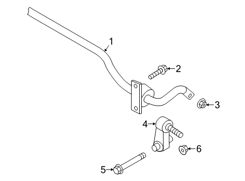 2023 Volkswagen Tiguan Stabilizer Bar & Components Diagram 6