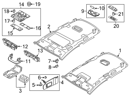 2021 Volkswagen Passat Interior Trim - Roof Diagram
