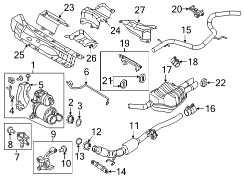2015 Volkswagen Jetta Heat Shield Diagram for 5C6-825-613