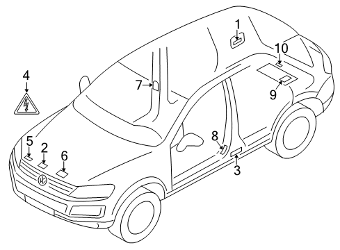 2012 Volkswagen Touareg Information Labels Diagram 2