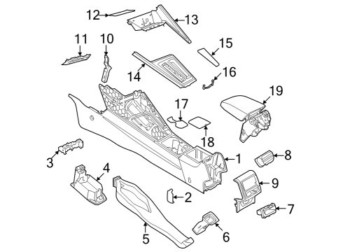 2025 Volkswagen Golf R Center Console Diagram 2