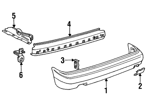 1991 Volkswagen Jetta Bumper & Components - Rear Diagram
