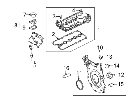 2013 Volkswagen Golf Timing Cover Gasket Diagram for 070-109-293-B