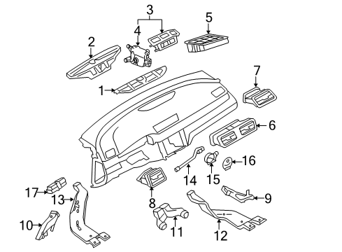2006 Volkswagen Passat Floor Duct Diagram for 3C1-819-152