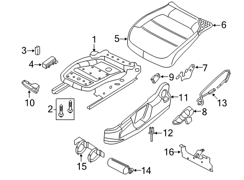 2012 Volkswagen Jetta Front Seat Components Diagram 3