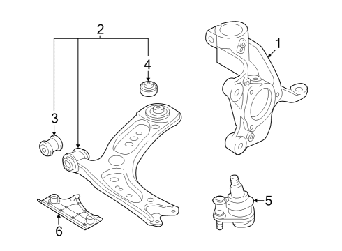 2024 Volkswagen Golf R Front Suspension Components Diagram