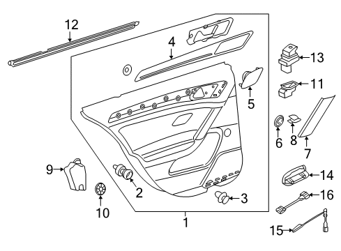 2018 Volkswagen Golf Alltrack Interior Trim - Rear Door Diagram