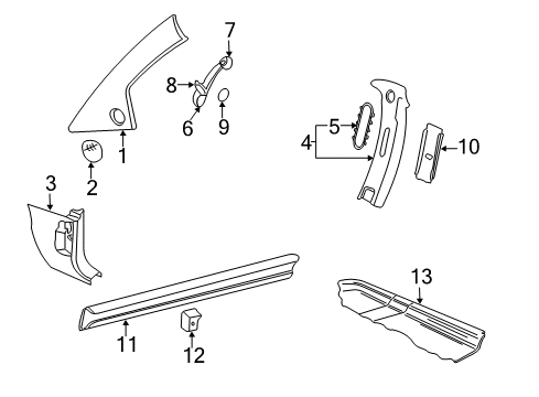 2001 Volkswagen Beetle Interior Trim - Pillars