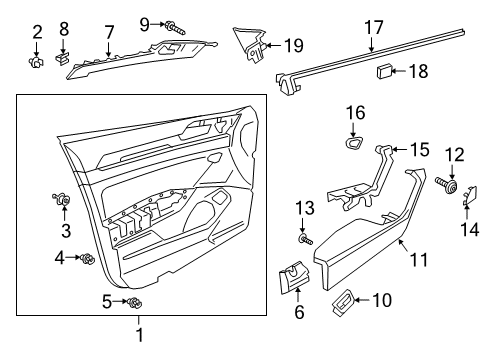 2019 Volkswagen Arteon Interior Trim - Front Door Diagram
