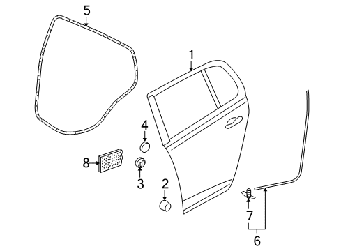 2014 Volkswagen GTI Door & Components Diagram