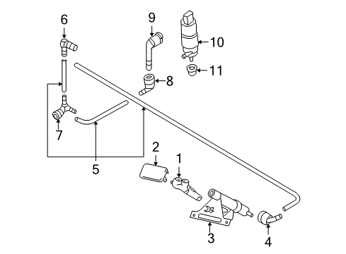2011 Volkswagen Eos Wiper & Washer Components Diagram