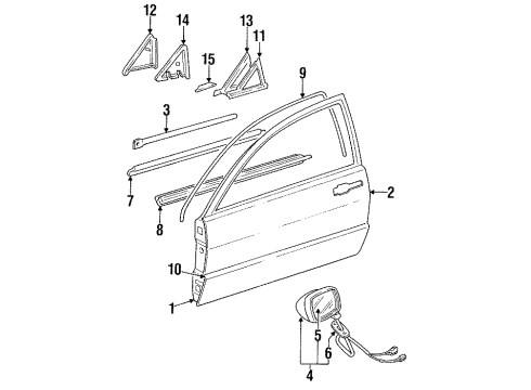 1991 Volkswagen Corrado Door & Components Diagram