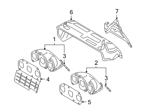 2009 Volkswagen Touareg Exhaust Manifold Diagram for 03H-253-032-C