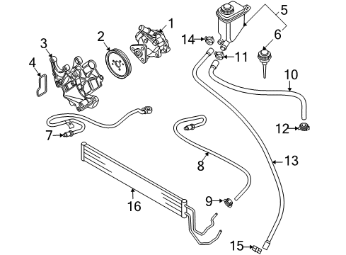 2009 Volkswagen Touareg P/S Pump & Hoses Diagram 2