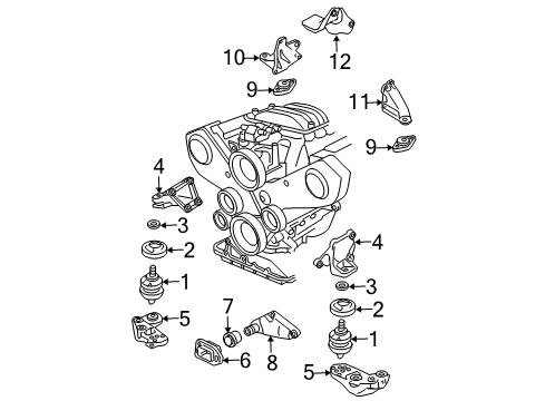 2001 Volkswagen Passat Engine & Trans Mounting Diagram 8