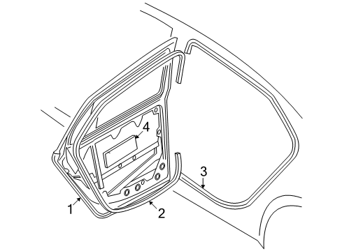 2004 Volkswagen Phaeton Door Weatherstrip Diagram for 3D7-839-701-B41