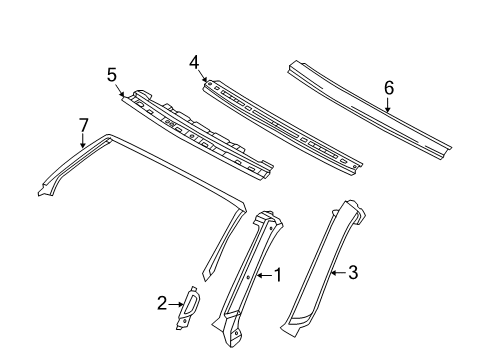 2017 Volkswagen Beetle Windshield Header & Components Diagram