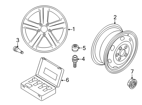 2012 Volkswagen Passat Wheel Covers & Trim Diagram 2