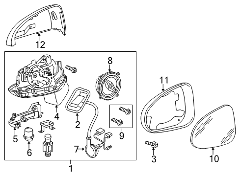 2011 Volkswagen Touareg Mirrors - Body Diagram 2
