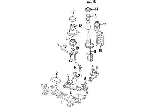 1994 Volkswagen Passat Front Suspension Components Diagram 2