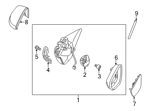 2013 Volkswagen Beetle Mirrors - Body Diagram 2