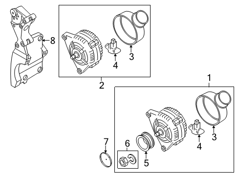 2008 Volkswagen GTI Alternator Diagram for 06F-903-023-G