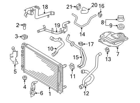 2005 Volkswagen Passat Radiator Diagram for 8D0-121-251-BC
