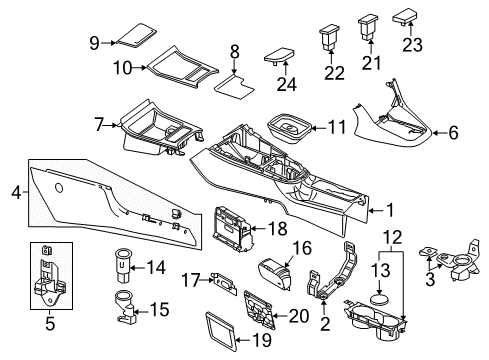 2012 Volkswagen Jetta Front Console Diagram