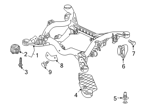 2004 Volkswagen Touareg Suspension Mounting - Rear Diagram
