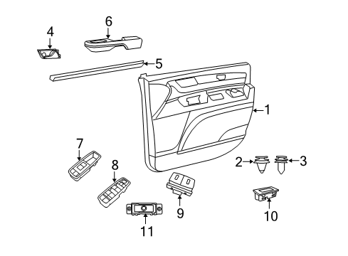 2010 Volkswagen Routan Interior Trim - Front Door Diagram
