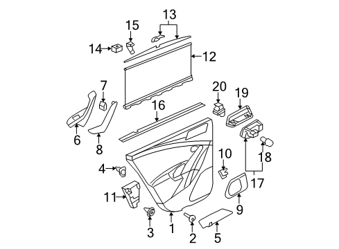 2010 Volkswagen Passat Interior Trim - Rear Door Diagram