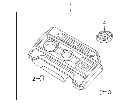 2012 Volkswagen GTI Engine Appearance Cover Diagram