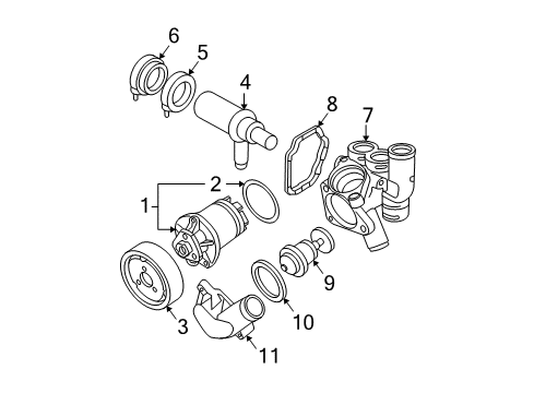 1999 Volkswagen Jetta Water Pump - Belts Diagram 4