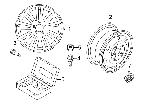 2012 Volkswagen Passat Wheel Covers & Trim Diagram 3