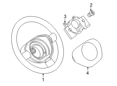 2005 Volkswagen Beetle Steering Wheel & Trim Diagram 2