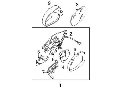 2005 Volkswagen Passat Outside Mirrors Diagram