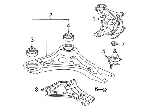 2025 Volkswagen ID. Buzz Front Suspension Components Diagram 2