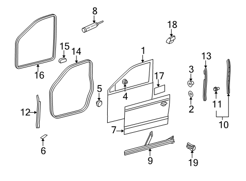 2006 Volkswagen GTI Door & Components Diagram