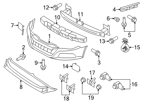 2011 Volkswagen CC Bumper & Components - Front Diagram