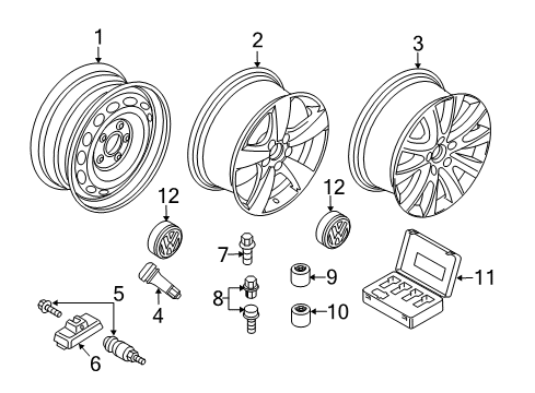 2011 Volkswagen Tiguan Wheel Covers & Trim Diagram 3